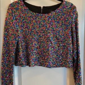 Mink Pink Sequin Crop Top